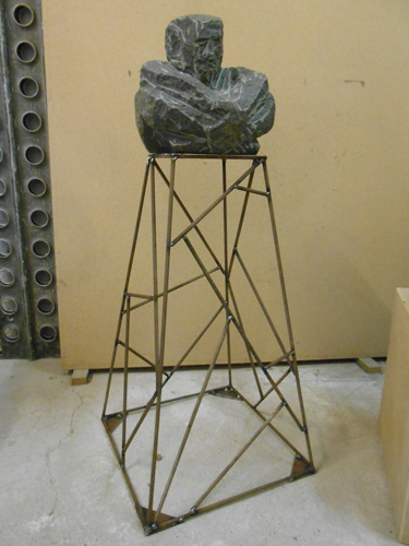 Sculpture with steel base